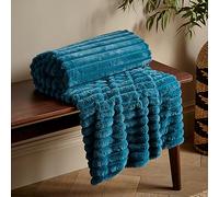 Cosy Ribbed Throw Teal