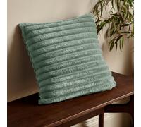 Catherine Lansfield Cosy Ribbed Faux Fur 45x45cm Cushion Green
