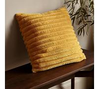 Catherine Lansfield Cosy Ribbed Faux Fur 45x45cm Cushion Mustard