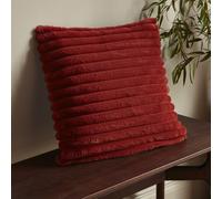 Catherine Lansfield Cosy Ribbed Faux Fur Soft Touch 45X45Cm Cushion Burnt Orange