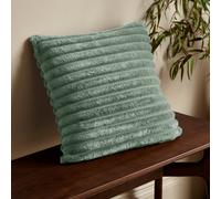 Catherine Lansfield Cushion 'Cosy Ribbed' – Faux Fur – Green 45 x 45 cm
