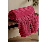 Catherine Lansfield Cosy Ribbed Throw Hot Pink