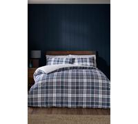 Catherine Lansfield Cosy Sherpa Check Duvet Set Navy