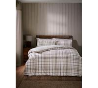 Catherine Lansfield Cosy Sherpa Check Duvet Set Natural