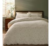 Catherine Lansfield Duvet Cover Set Cosy Spot Fleece Double with Pillowcases Cream