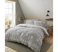 Catherine Lansfield Cosy Up Tufted Fleece King Duvet Set Grey