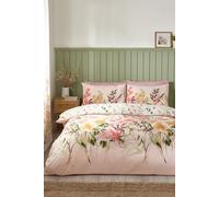 Catherine Lansfield Countryside Floral Reversible King Duvet Cover Set with Pillowcases Pink