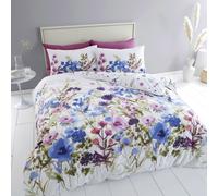 Catherine Lansfield Countryside Floral Reversible Duvet Cover Set - White - Single