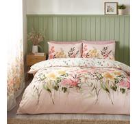 Catherine Lansfield Countryside Floral Reversible Single Duvet Cover Set with Pillowcase Pink