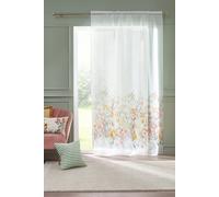 Catherine Lansfield Countryside Floral 140 x 137 cm Slot Top Voile Curtain Panel White