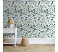 Catherine Lansfield Countryside Floral Wallpaper Blue - Blue