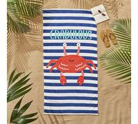 Catherine Lansfield Crabulous Beach Towel Blue