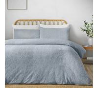 Catherine Lansfield Crinkle Seersucker Duvet Cover Set Super King Blue