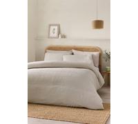 Catherine Lansfield 'Crinkle Seersucker' Duvet Cover Set in Natural | Size: Double Catherine Lansfield Natural Double