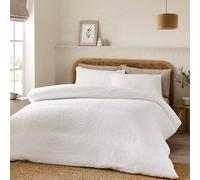 Catherine Lansfield Crinkle Seersucker Duvet Cover Set White