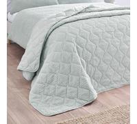 Catherine Lansfield Crinkle Seersucker Texture 220x220cm Bedspread Green