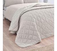 Catherine Lansfield Crinkle Seersucker Texture 220x220cm Bedspread Natural