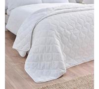 Catherine Lansfield Crinkle Seersucker Texture 220x220cm Bedspread White