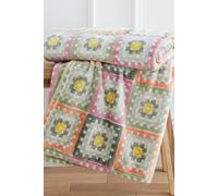 Catherine Lansfield 'crochet Print' Cosy Blanket Throw In Green Green 130cm x 170cm