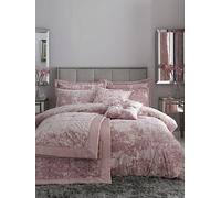 Catherine Lansfield Crushed Velvet Bedspread Throw Pink