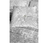 Catherine Lansfield Crushed Velvet Diamante Cushion - Silver Grey