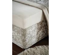 Catherine Lansfield Crushed Velvet Double Divan Divan Base Wrap Natural,BD/46254/W/BWRAPD/NT