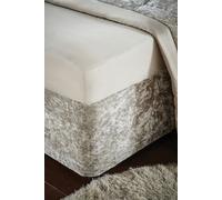 Catherine Lansfield Crushed Velvet Double Divan Divan Base Wrap Natural,BD/46254/W/BWRAPD/NT