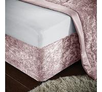 Catherine Lansfield Bedroom Crushed Velvet Divan Base Wrap Blush Pink