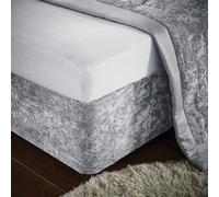 Catherine Lansfield Crushed Velvet Double Divan Base Wrap Silver BD/46254/W/BWRAPD/SI