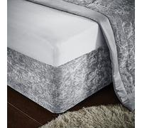 Catherine Lansfield Divan Base Wrap - Crushed Velvet - Double - Silver