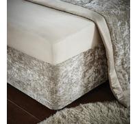 Catherine Lansfield Crushed Velvet Double Divan Divan Base Wrap Natural,BD/46254/W/BWRAPD/NT