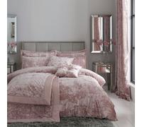 Catherine Lansfield Crushed Velvet Super King Duvet Set Blush