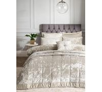 Catherine Lansfield Crushed Velvet King Duvet Set Natural
