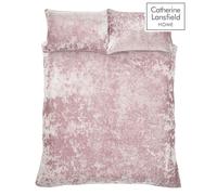 Catherine Lansfield Crushed Velvet Faux Plain Duvet Cover Set / Accessories