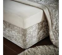 Catherine Lansfield Crushed Velvet King Divan Base Wrap Natural BD/46254/W/BWRAPK/NT