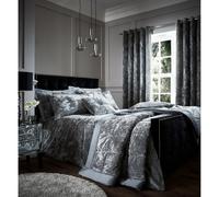 Catherine Lansfield Crushed Velvet King Duvet Set Silver - 3pc with 2 Pillowcases (BD/46254/W/KQS/SI)