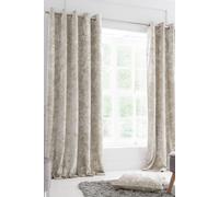 Catherine Lansfield 'crushed Velvet' Lined Eyelet Curtains In Nude Nude 168cm width x 229cm drop
