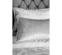 Catherine Lansfield 'Crushed Velvet' Pillowsham Pair in Silver Catherine Lansfield Silver