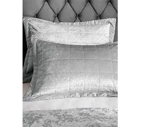 Catherine Lansfield Crushed Velvet Double Duvet Set Silver