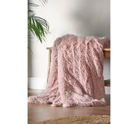 Catherine Lansfield Cuddly Deep Pile 150x200cm Blanket Throw Blush Pink