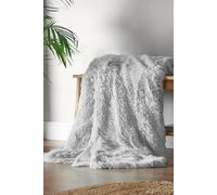 Catherine Lansfield Cuddly Deep Pile 150x200cm Blanket Throw Silver Grey