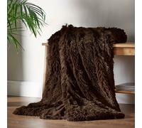 Catherine Lansfield Cuddly Deep Pile 150X200Cm Blanket Throw Chocolate