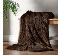Catherine Lansfield Cuddly Deep Pile 150x200cm Blanket Throw Chocolate