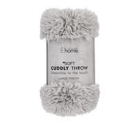 Catherine Lansfield Cuddly Deep Pile 150x200cm Blanket Throw Silver Grey