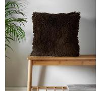 Catherine Lansfield Cuddly Deep Pile Faux Fur 45x45cm Cushion Chocolate