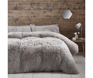 Catherine Lansfield Cuddly Double Duvet Set Silver