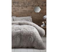 Catherine Lansfield Cuddly Super King Duvet Set Silver