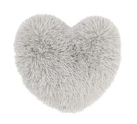 Catherine Lansfield Cuddly Heart Faux Fur 3D Cushion Silver