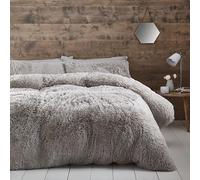 Catherine Lansfield Cuddly Super King Duvet Set Silver