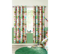 Catherine Lansfield 'Curious Caterpillar' Fully Reversible Eyelet Curtains | Size: 168 cm width x 183 cm drop Catherine Lansfield Multicolor 168 cm width x 183 cm drop